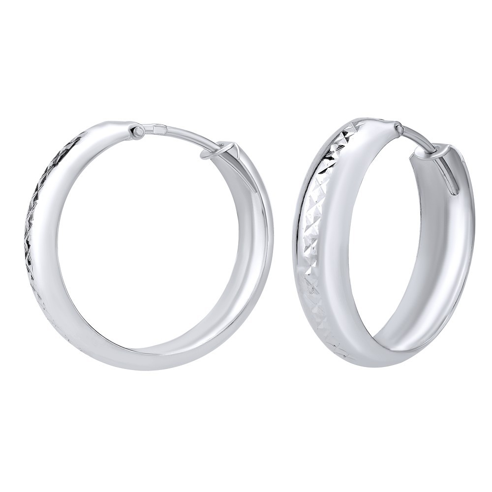 Stříbrné náušnice se vzorem - kruhy 5x20mm SILVEGOB30564P1W20