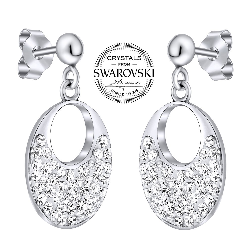 SILVEGO stříbrné náušnice na puzetu se Swarovski® krystaly SILVEGOB36096