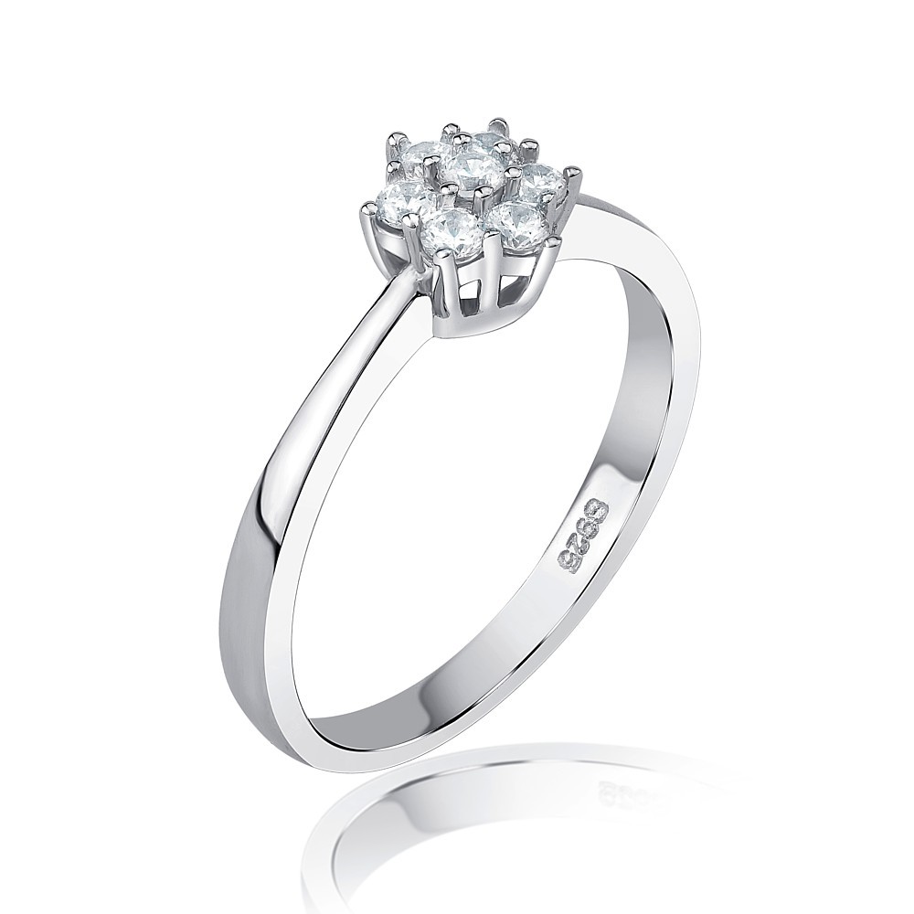 SILVEGO stříbrný prsten FLORA se Swarovski® Zirconia