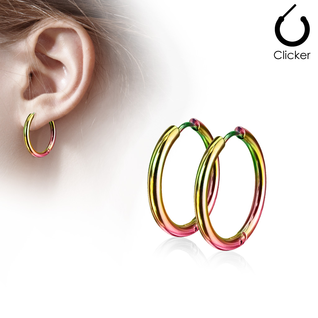 Kruhové náušnice z chirurgické oceli – must-have Rainbow
