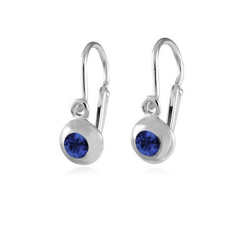 Dětské náušnice s modrým zirkonem v barvě safíru