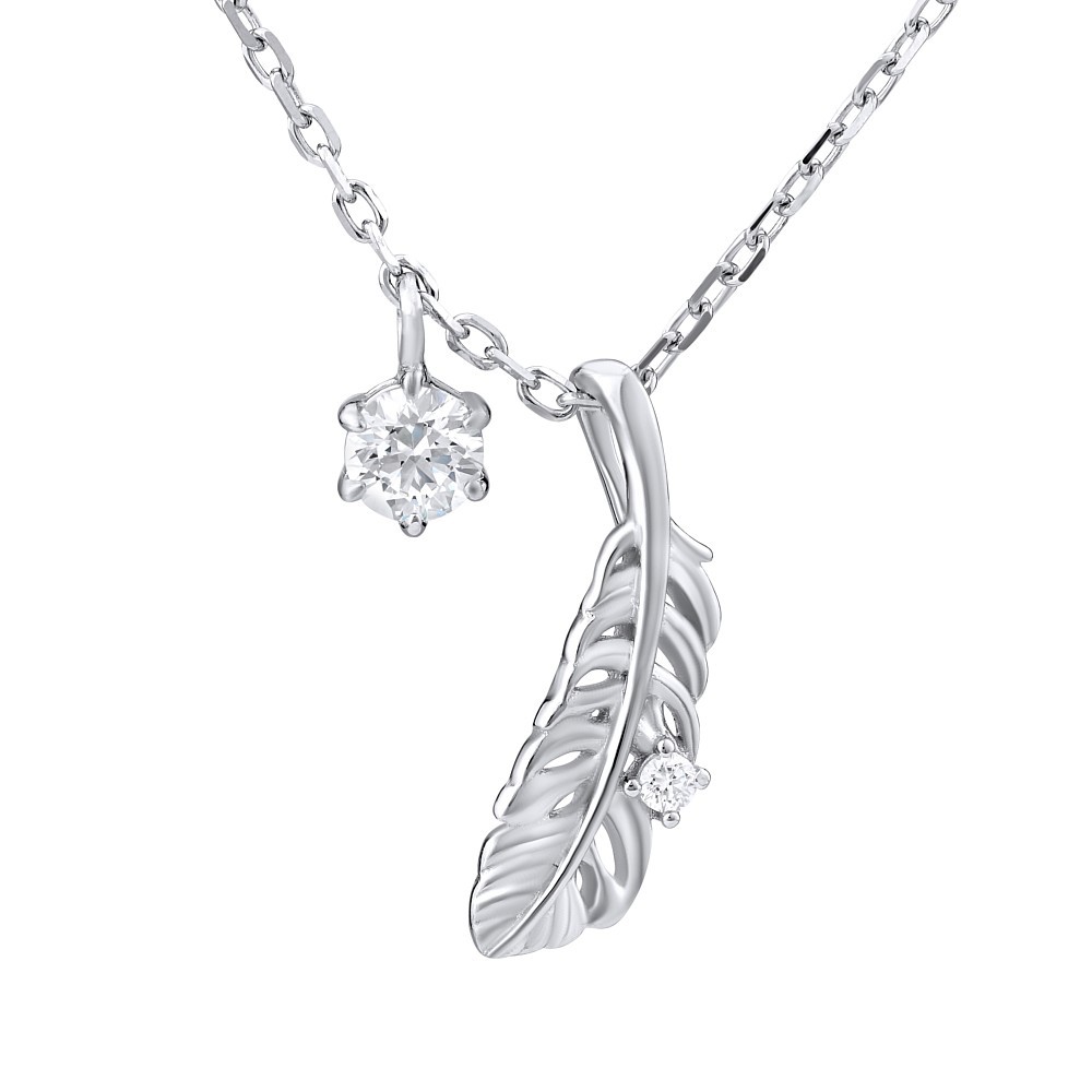 SILVEGO stříbrný náhrdelník s pírkem se Swarovski® Zirconia