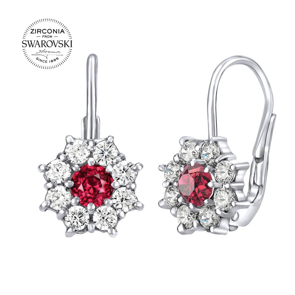 SILVEGO stříbrné náušnice pomněnky se Swarovski® Zirkony
