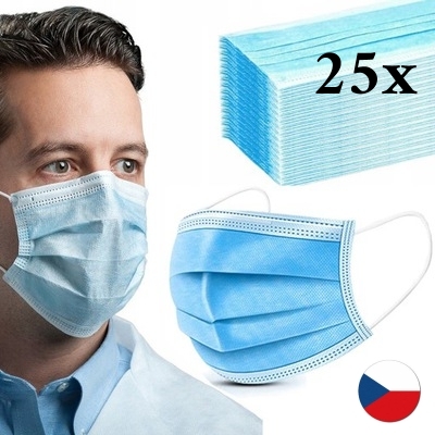 Ochranná rouška s mikrobakteriálním filtrem 25 Kusů