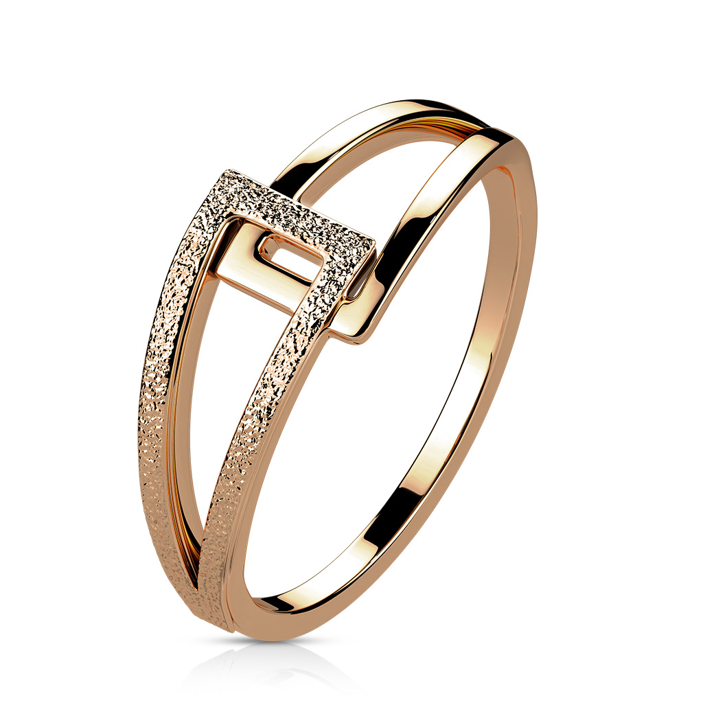 Ocelový prsten rose gold