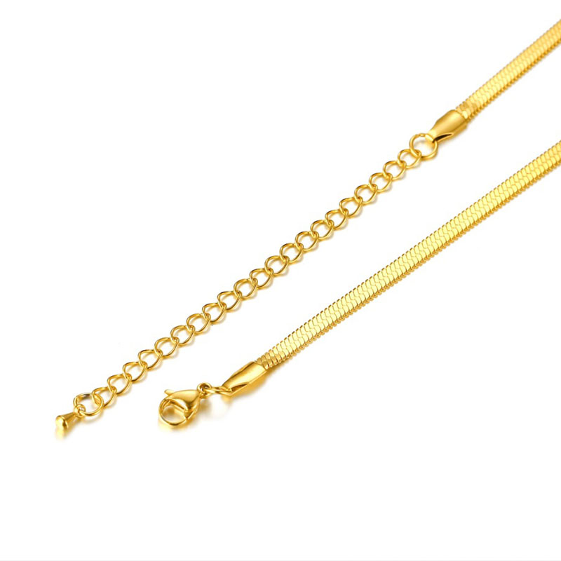 Řetízek z chirurgické oceli Gold Flat Snake 3 mm