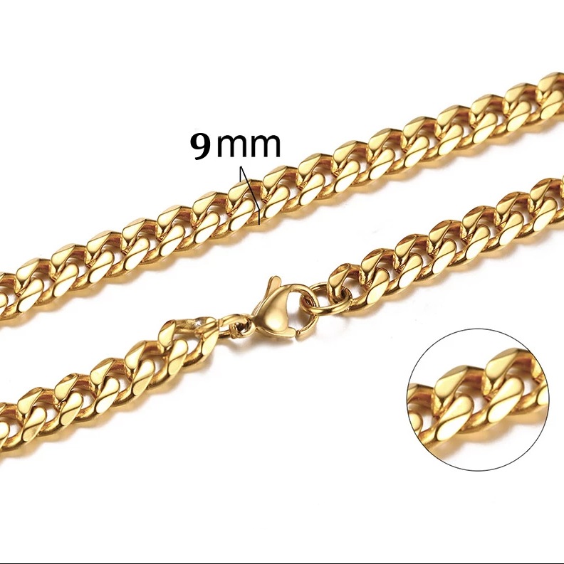 Řetízek z chirurgické oceli NC-529-Gold 9mm
