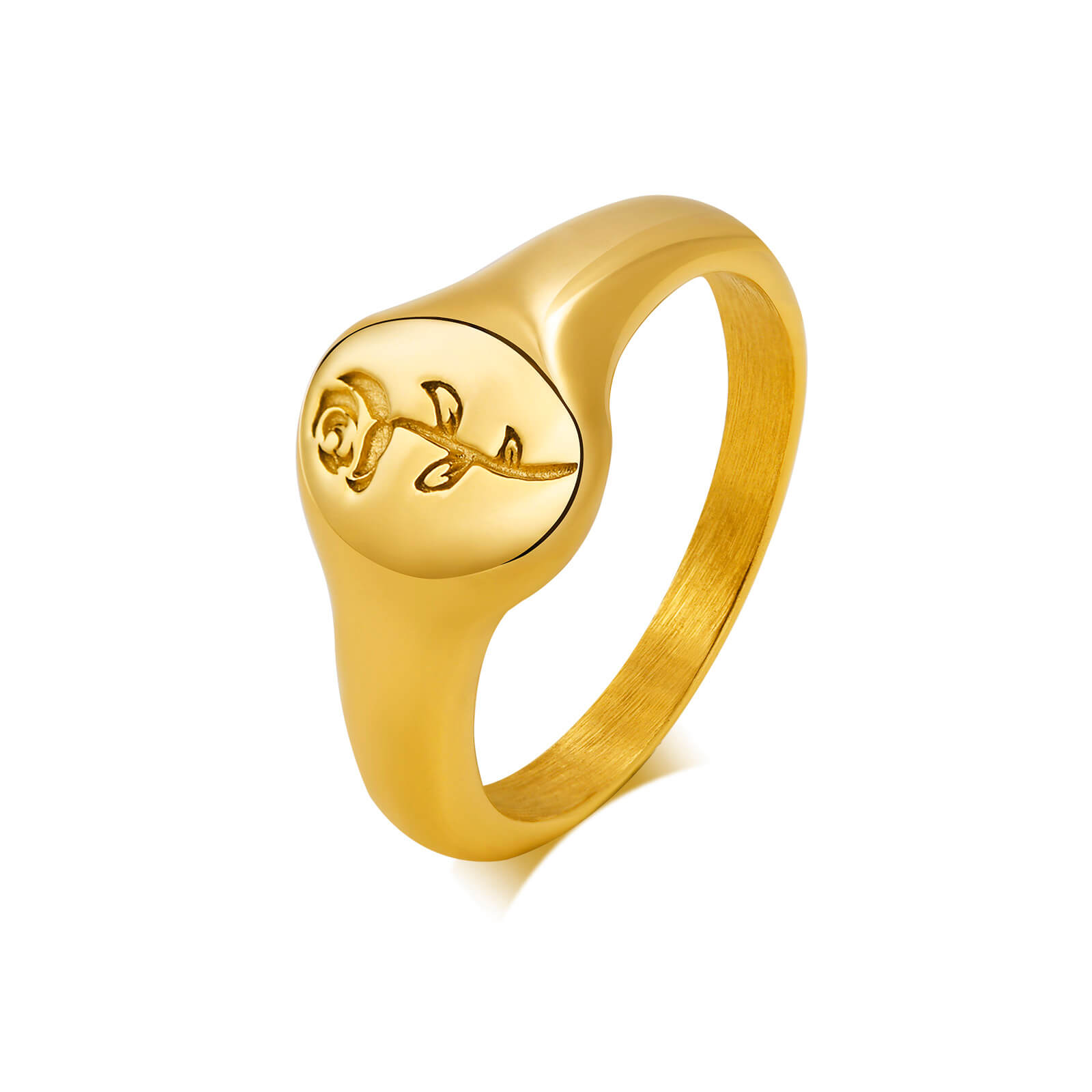 Dámský prsten z oceli s růží