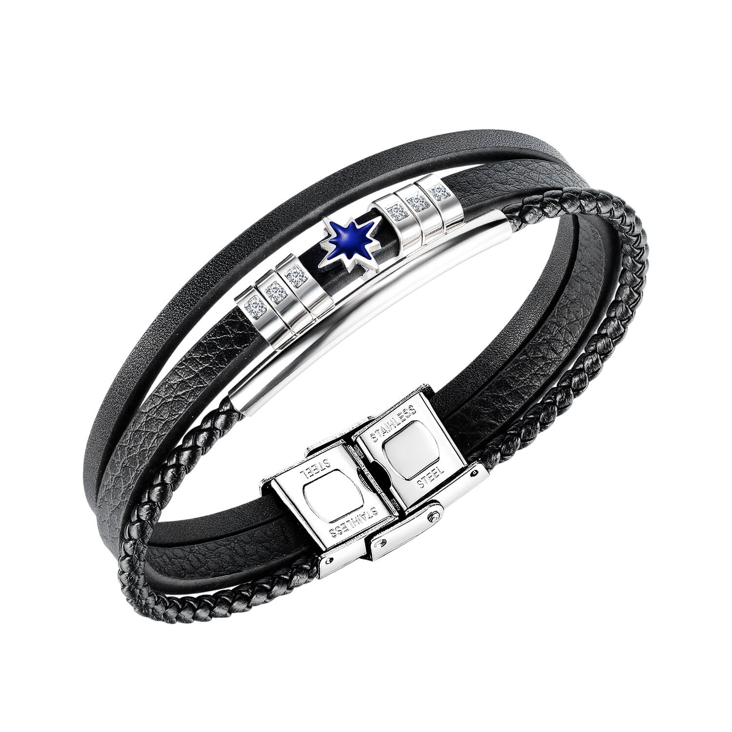 Kožený náramek IP Bead Multilayer
