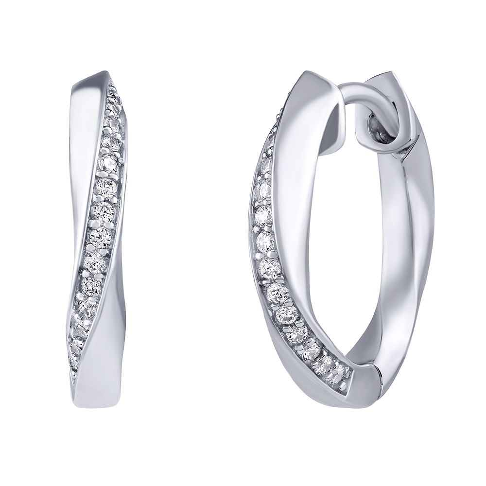 Stříbrné náušnice kruhy Kessy s Brilliance Zirconia FW15785E
