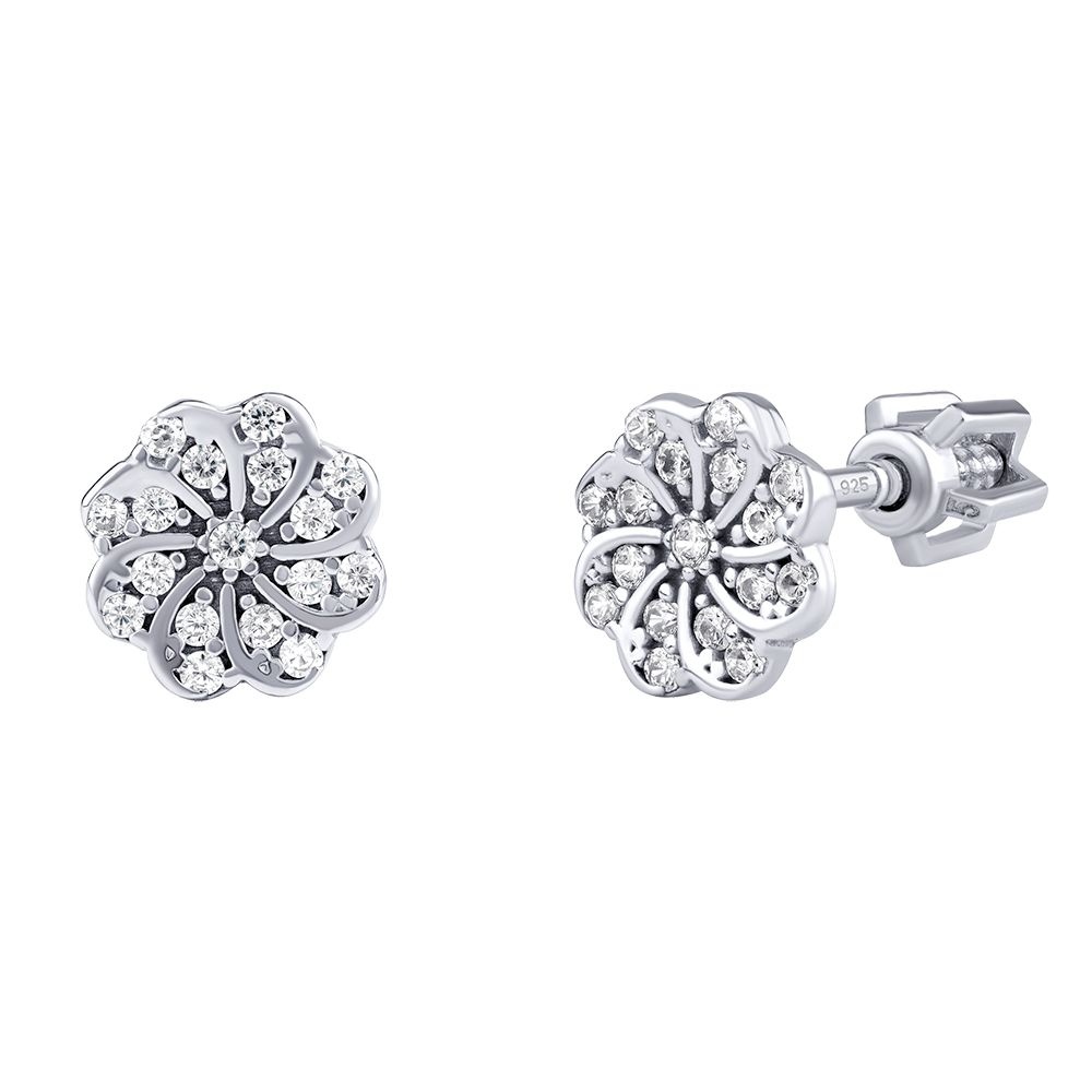 Stříbrné náušnice květinky Zita s Brilliance Zirconia PRGPZE0353ES
