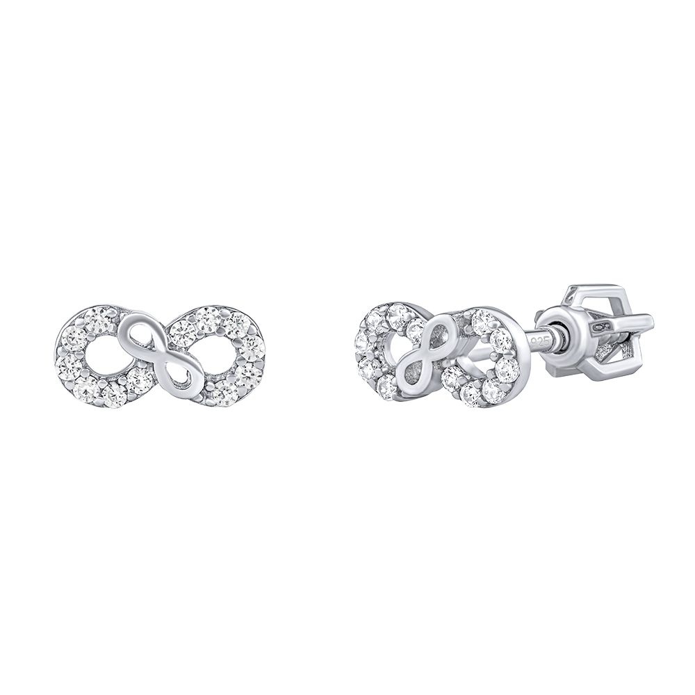 Stříbrné náušnice Infinity Arie s Brilliance Zirconia PRGMH38ES