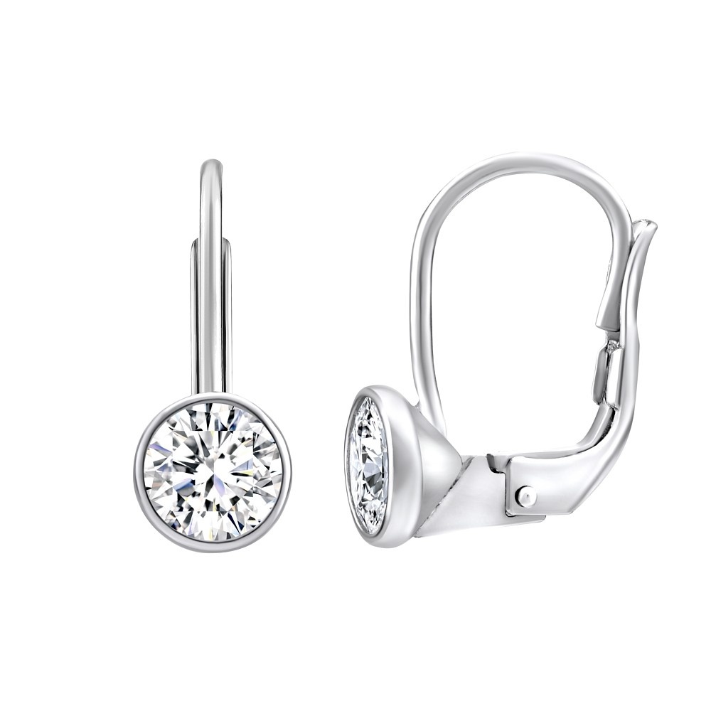 Stříbrné náušnice pecky na patent se Swarovski Zirconia SILVEGO70605W