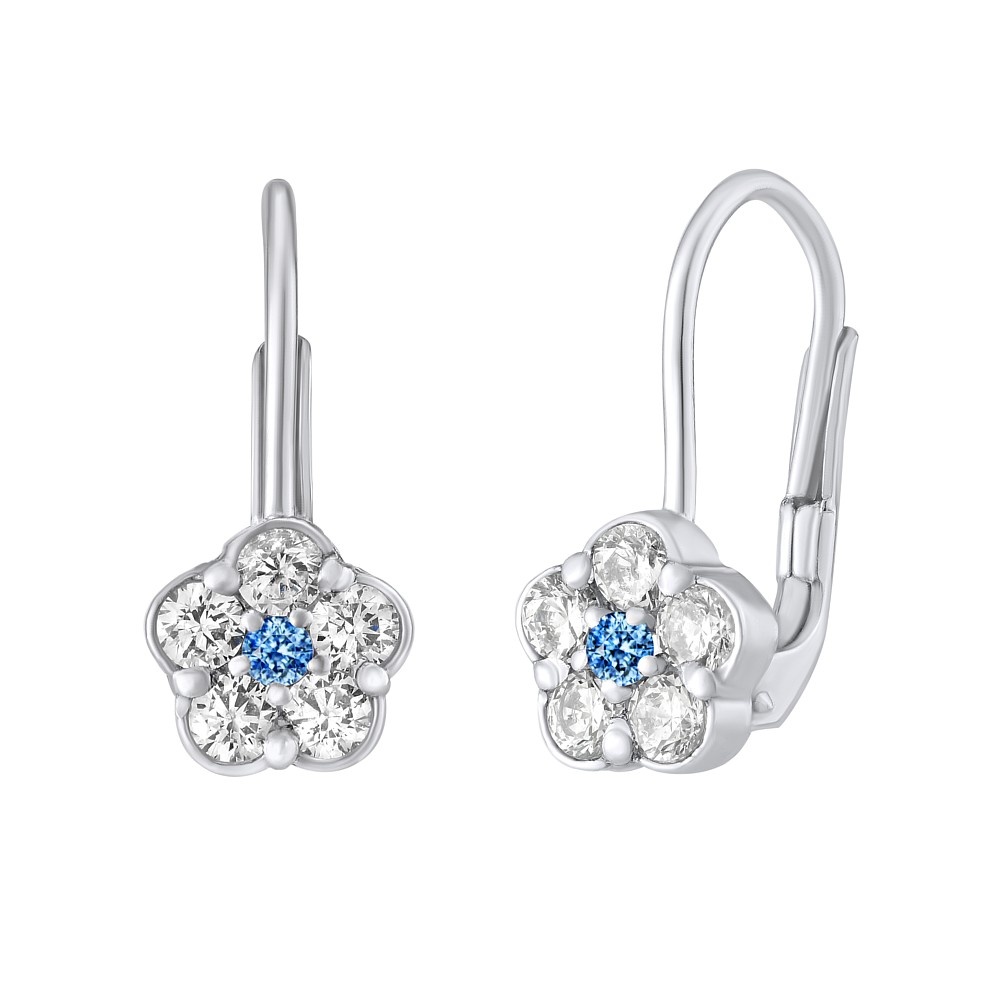 Stříbrné dětské náušnice se Swarovski® Zirkony SILVEGOB31808SB