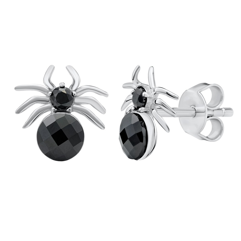 Stříbrné náušnice pavouci se Swarovski® Crystals MWE13677S