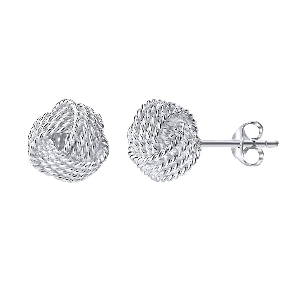 Elegantní stříbrné náušnice klubíčka PRM11563