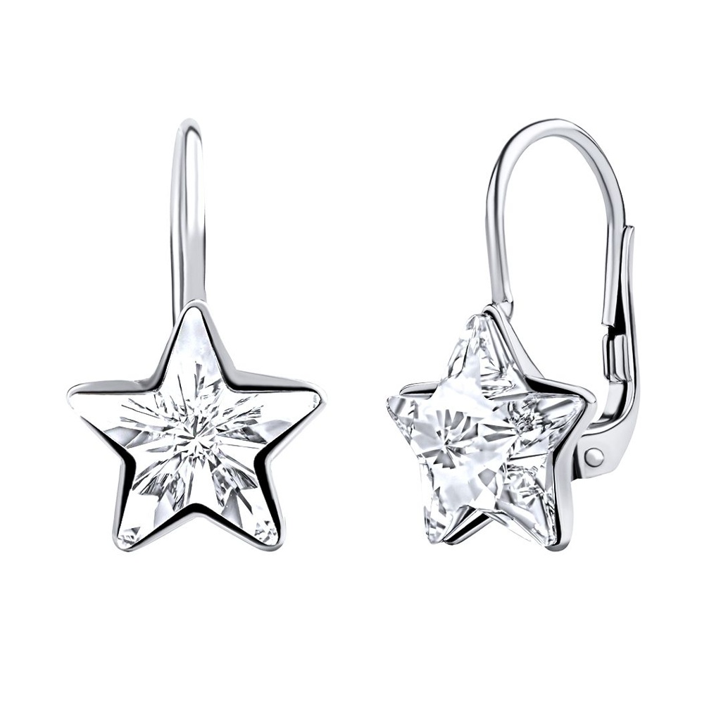 Stříbrné náušnice hvězdičky Swarovski® Crystals VSW008E