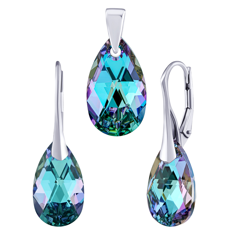 Stříbrný set se Swarovski® Crystals kapka Vitrail Light LSW182S