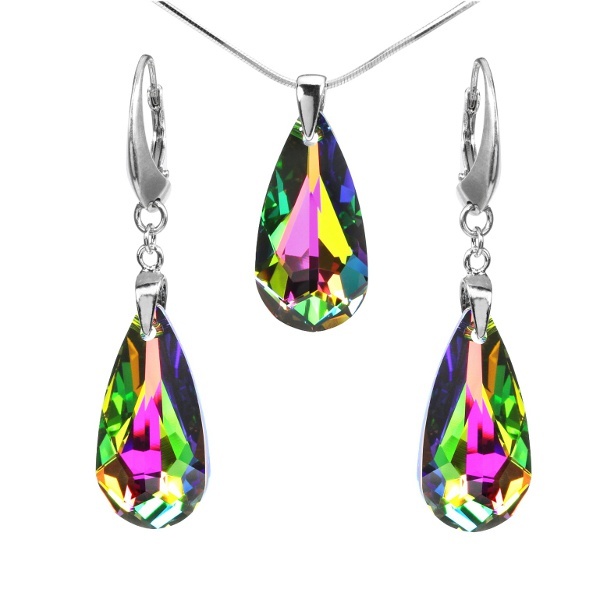 Stříbrný set Kapka Vitrail Medium se Swarovski® Crystals LSW010S