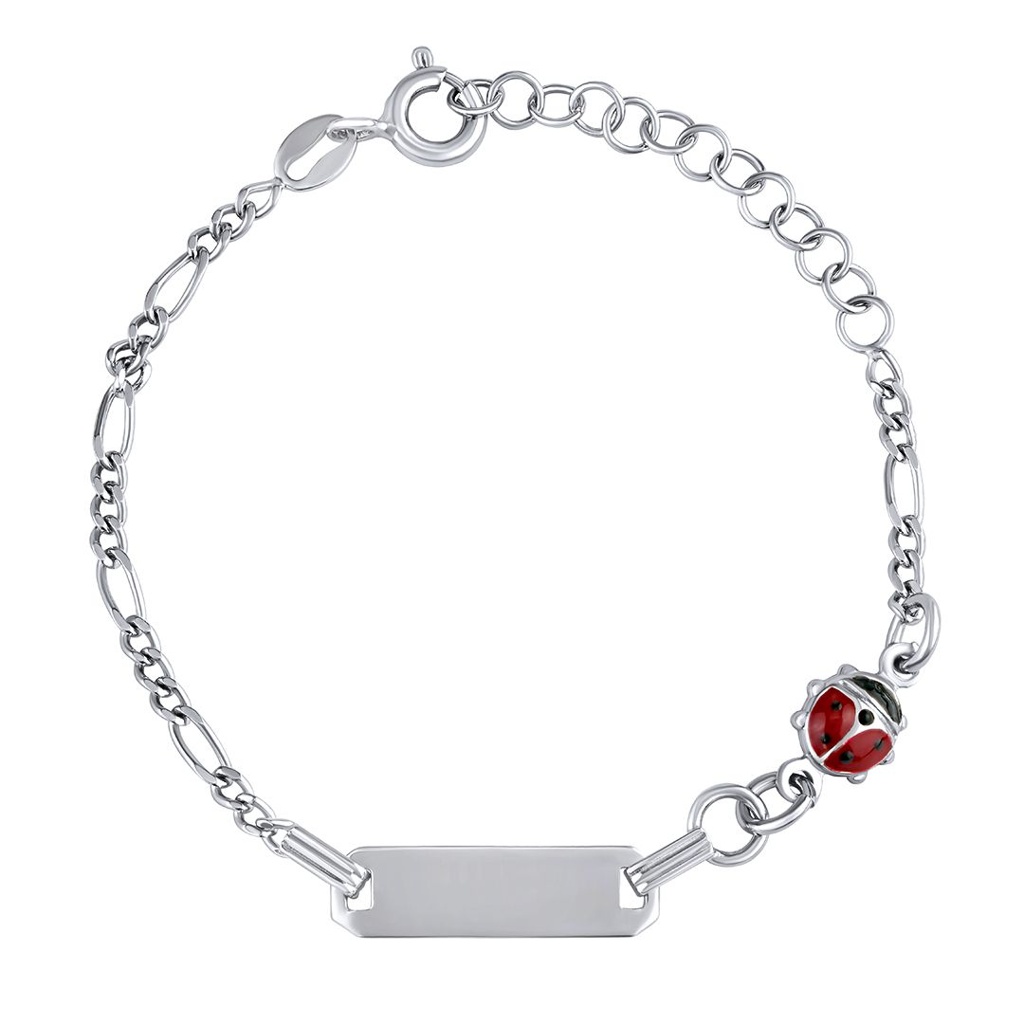 Stříbrný dětský náramek Belle s beruškou GV04804B3-12 cm