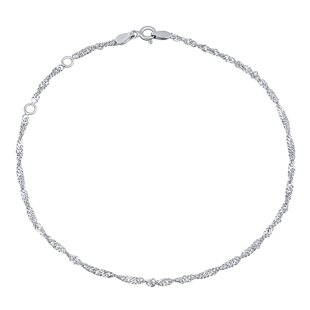 Stříbrný řetízek točený curb na nohu Caitlin 23 + 2 + 2 cm ZT161295A