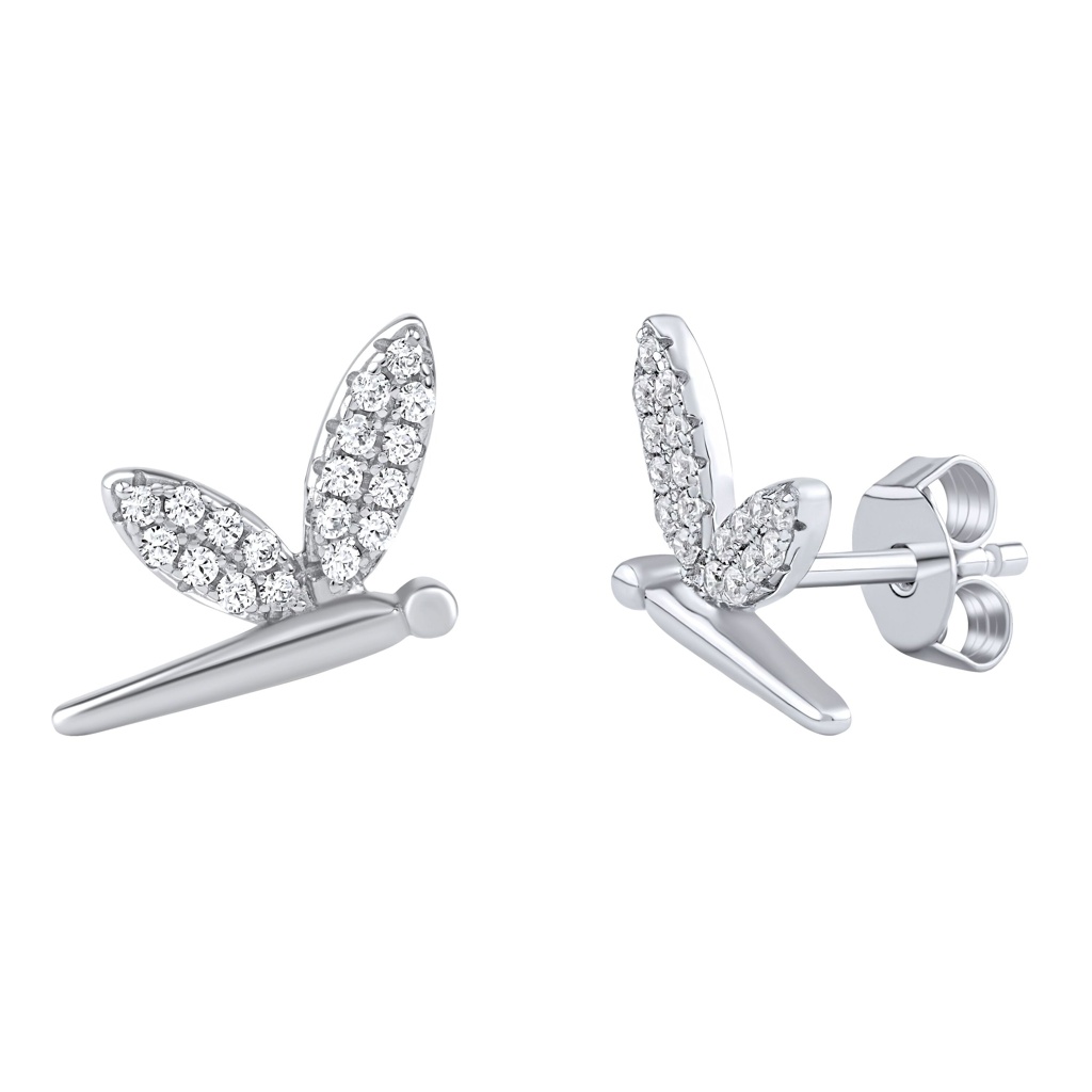 Stříbrné náušnice vážky Gamora s Brilliance Zirconia MW01027E