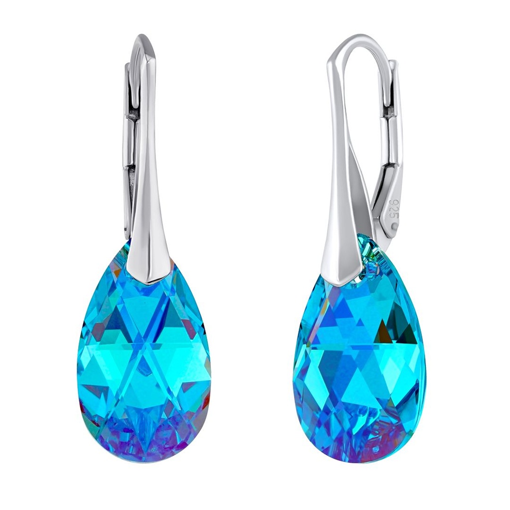 Stříbrné náušnice Jelly ve tvaru kapky Swarovski® Crystals Aquamarine LSW6106E16AQ