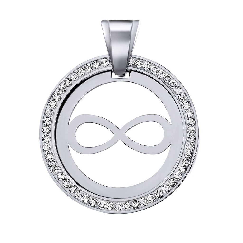 Přívěsek Infinity Russell v kroužku z chirurgické oceli s Brilliance Zirconia KMM60091
