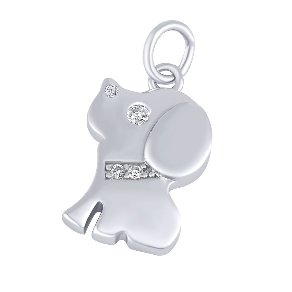 Stříbrný přívěsek Phoebe ve tvaru psa s Brilliance Zirconia JJJ0629P