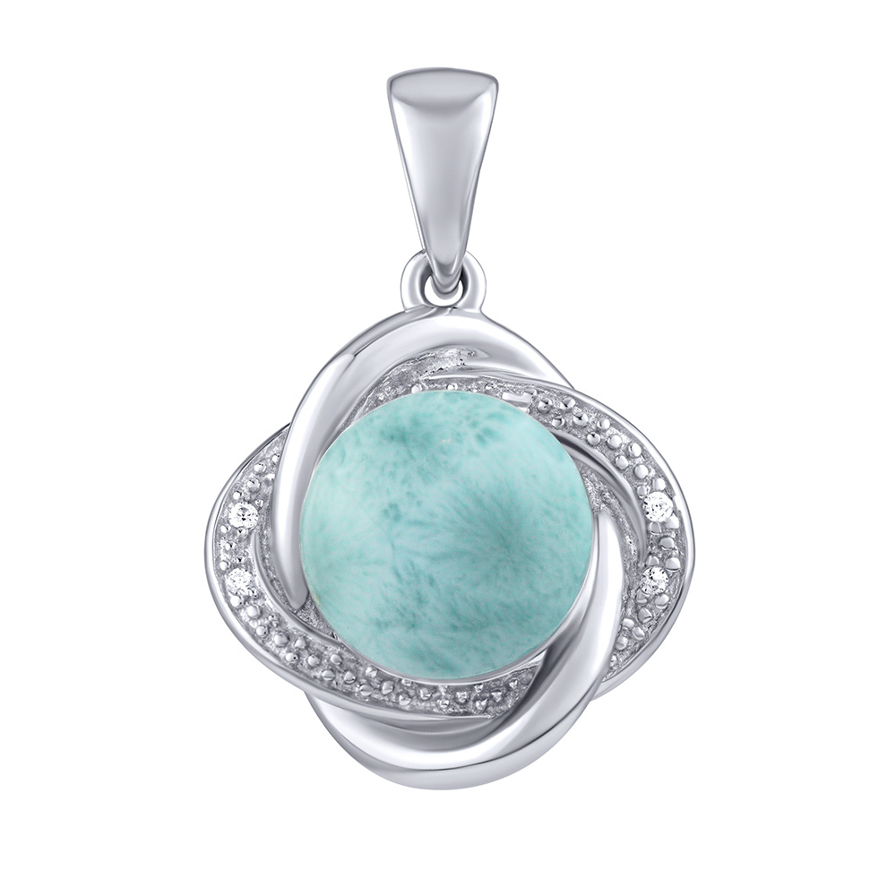 Stříbrný přívěsek Ariel s přírodním larimarem a Brilliance Zirconia JSTP14738LR