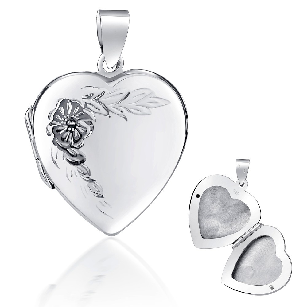 Stříbrný medailon otevirací s rytím 22 mm PRML10248