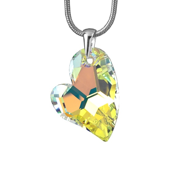 Stříbrný přívěsek Devoted 2 U Heart 27mm Crystal AB se Swarovski® Crystals LSW146P