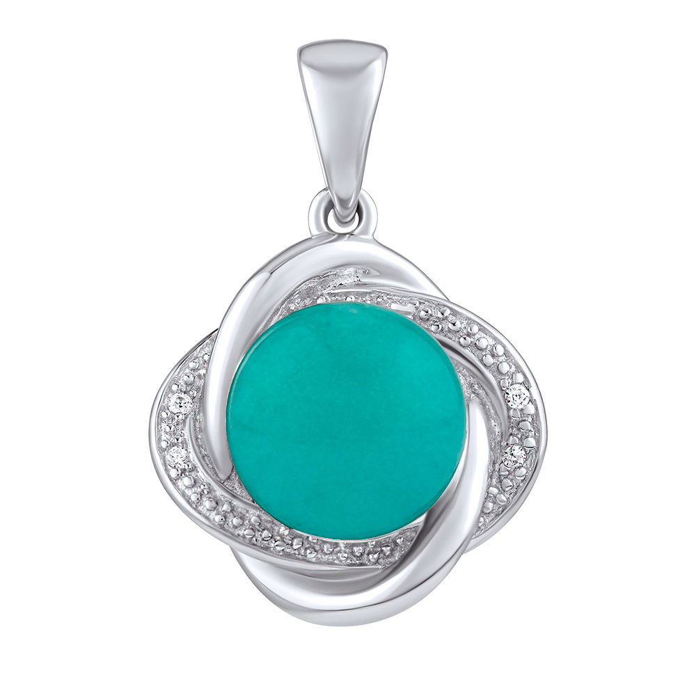 SILVEGO stříbrný přívěsek Ariel s přírodním amazonitem a Brilliance Zirconia JST14738PAZ