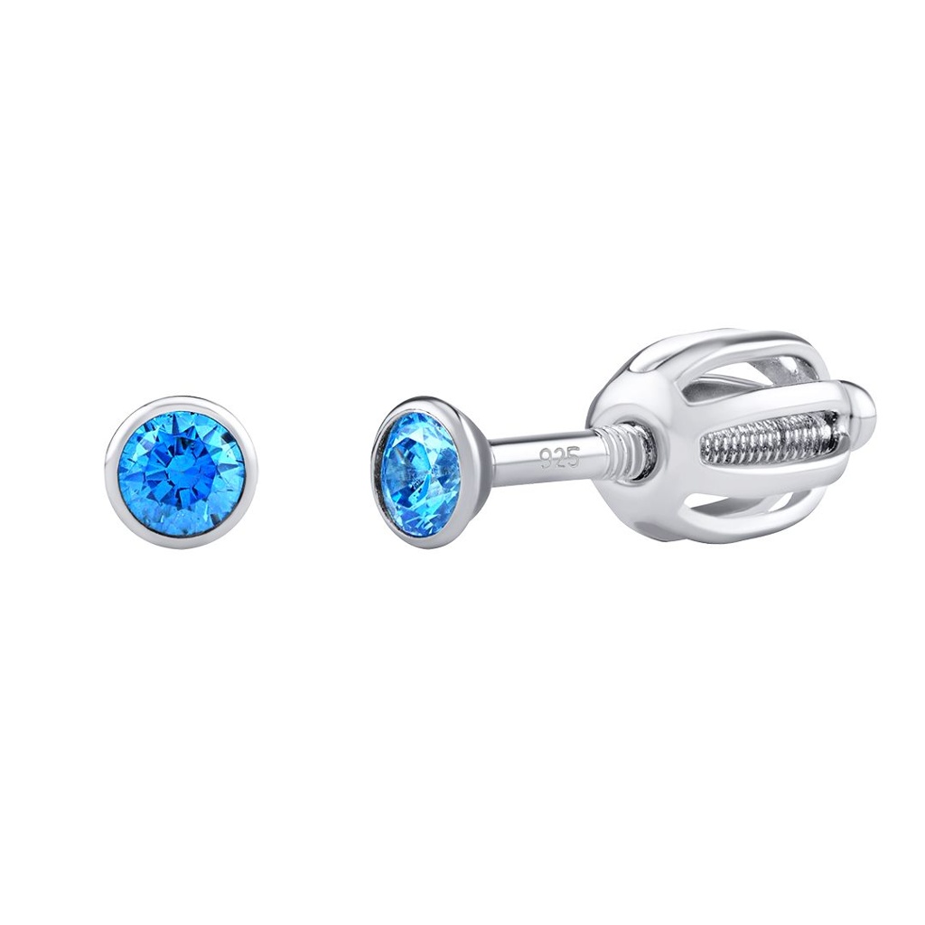 Stříbrné náušnice pecky se Swarovski Zirconia 2,5 mm
