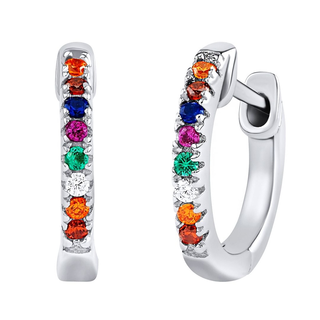 Stříbrné náušnice kruhy Daymen s Brilliance Zirconia DCC0932EC