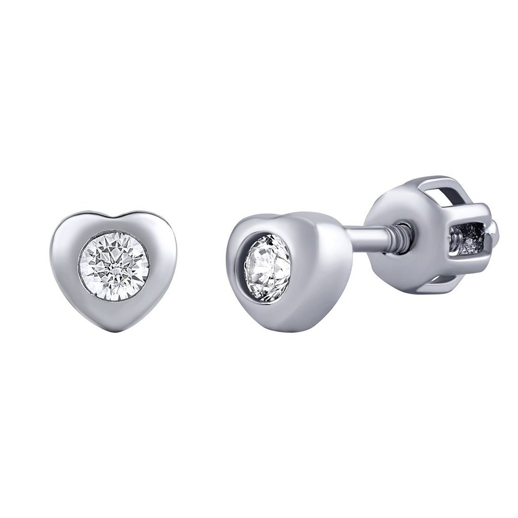 Stříbrné náušnice pecky Stephanie srdíčka s Brilliance Zirconia SILVEGOB70475BDSW