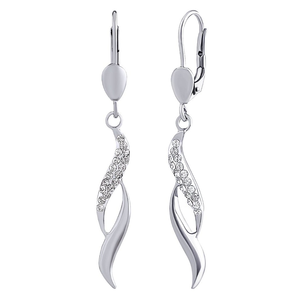 Stříbrné visací náušnice Simba se Swarovski® Crystals SILVEGOB16132EKLSWW
