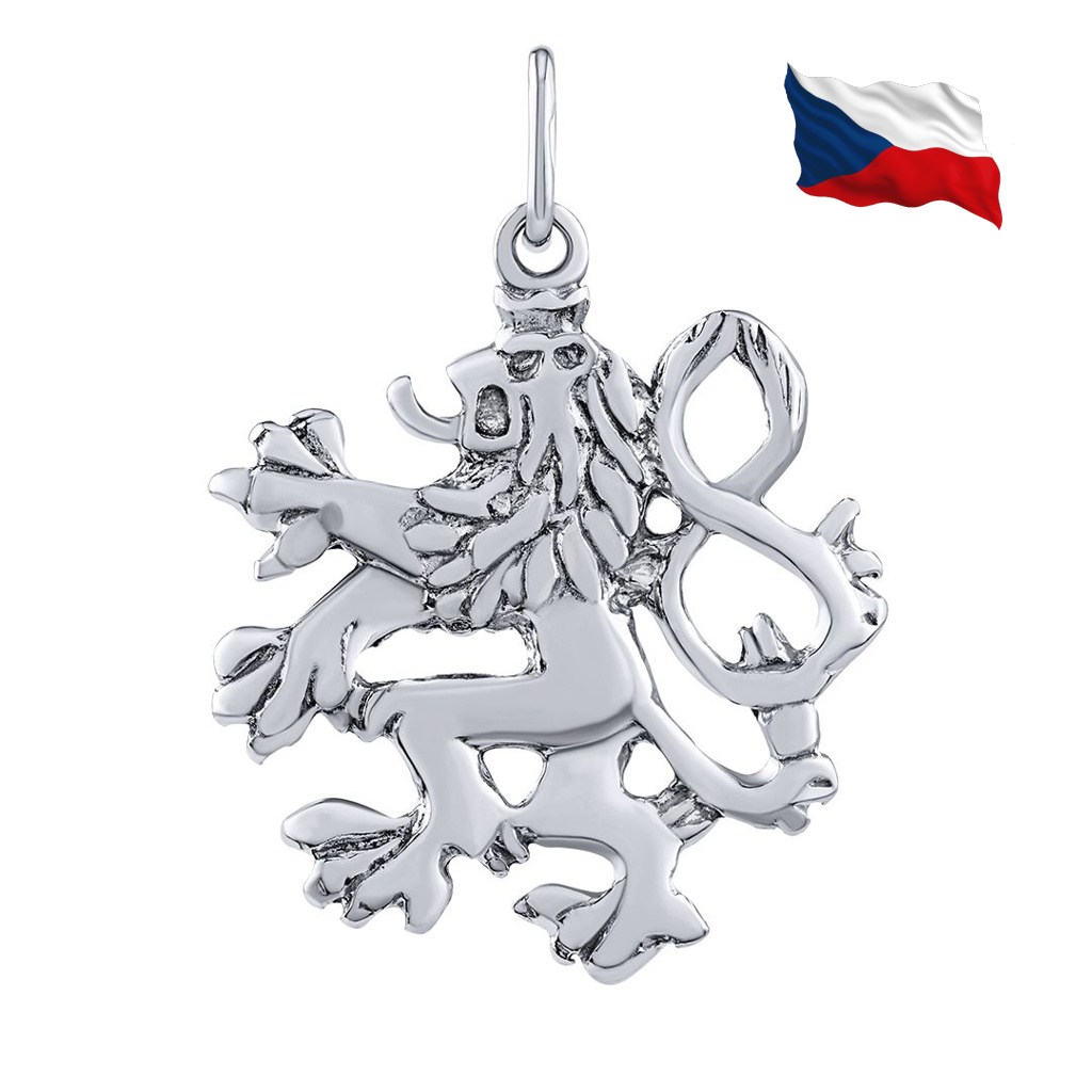 Stříbrný přívěsek Český lev SILVEGOB11872P