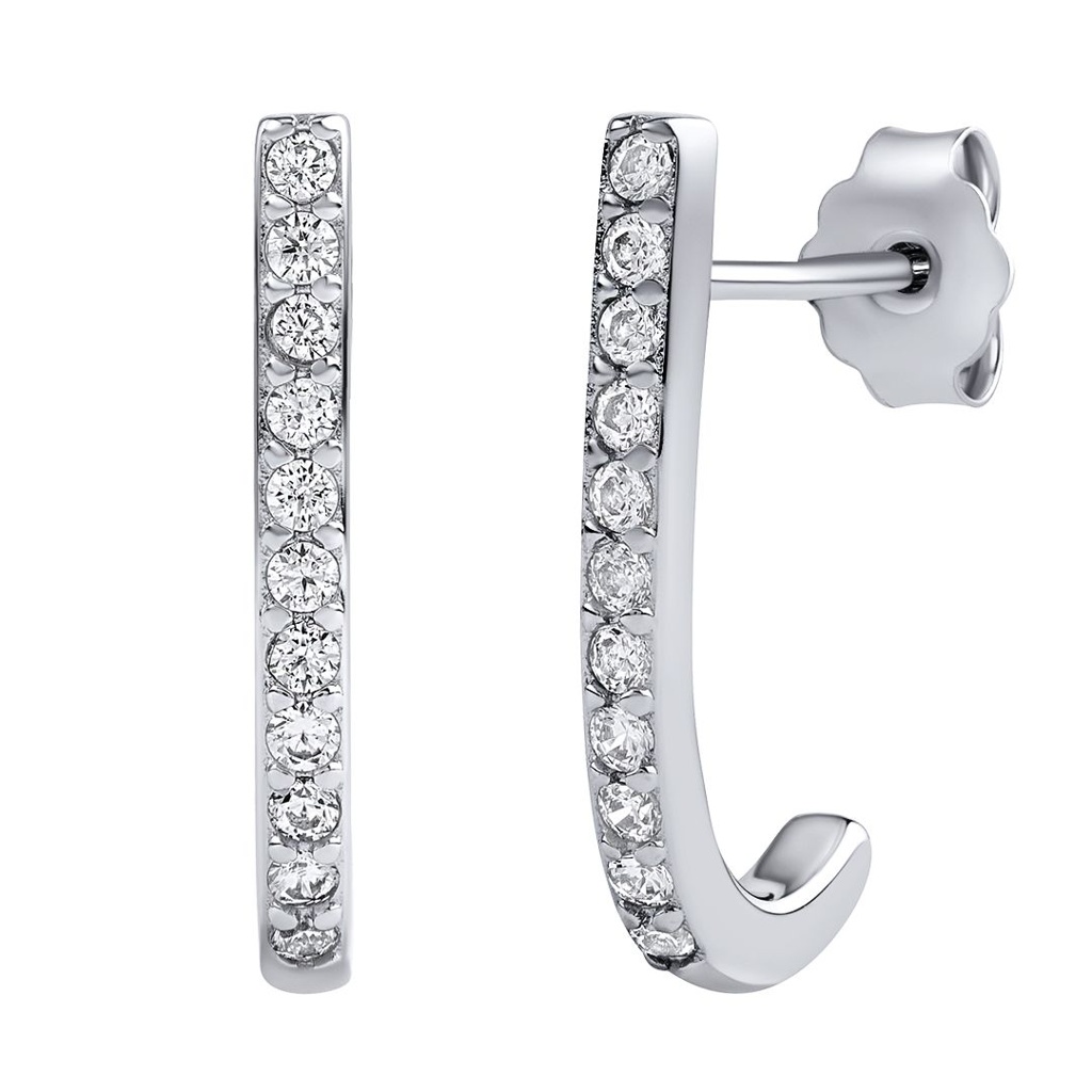 Stříbrné náušnice Barno s Brilliance Zirconia DCC20411EW