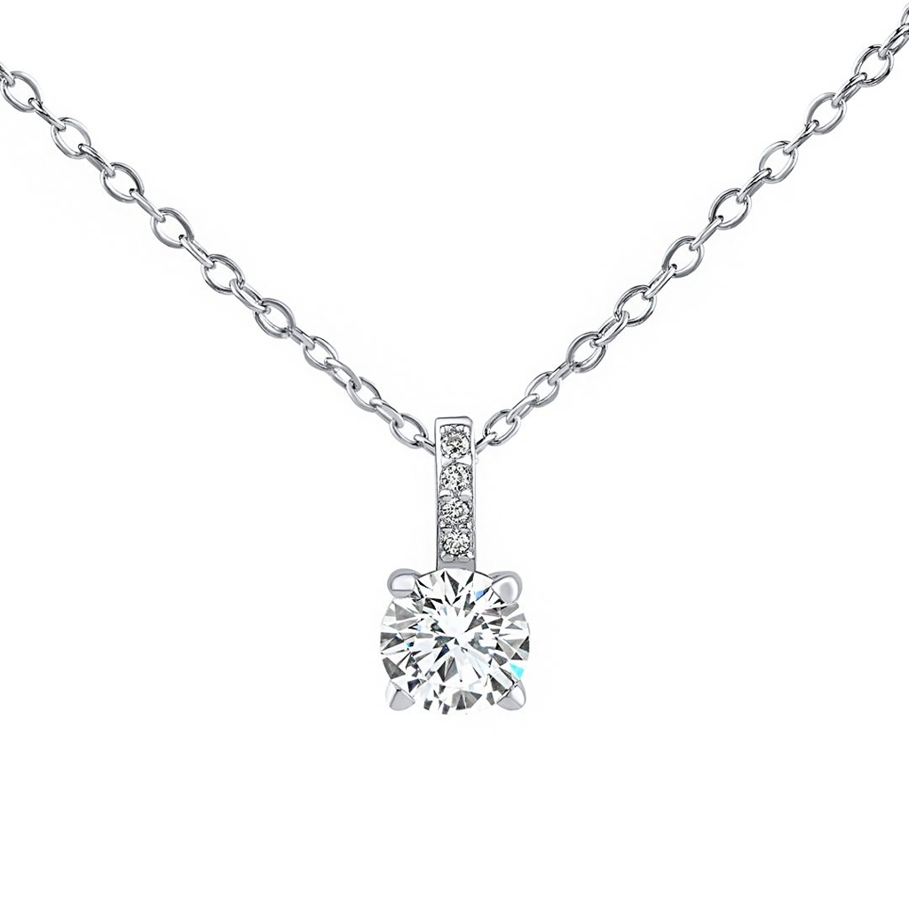 Stříbrný náhrdelník s čirými Swarovski® Zirconia 7 mm LPS1274NSWW