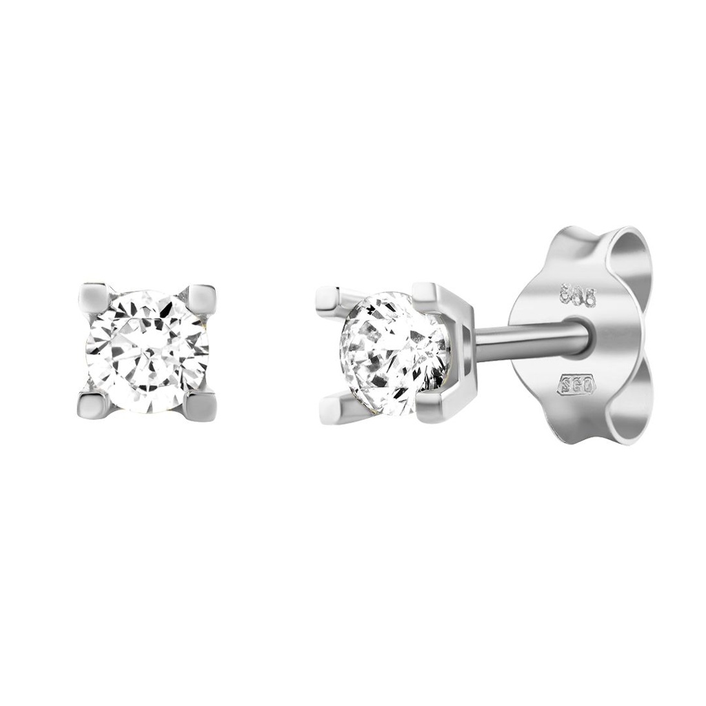 Zlaté náušnice pecky Mollie z bílého zlata s Brilliance Zirconia PRG1798EGW