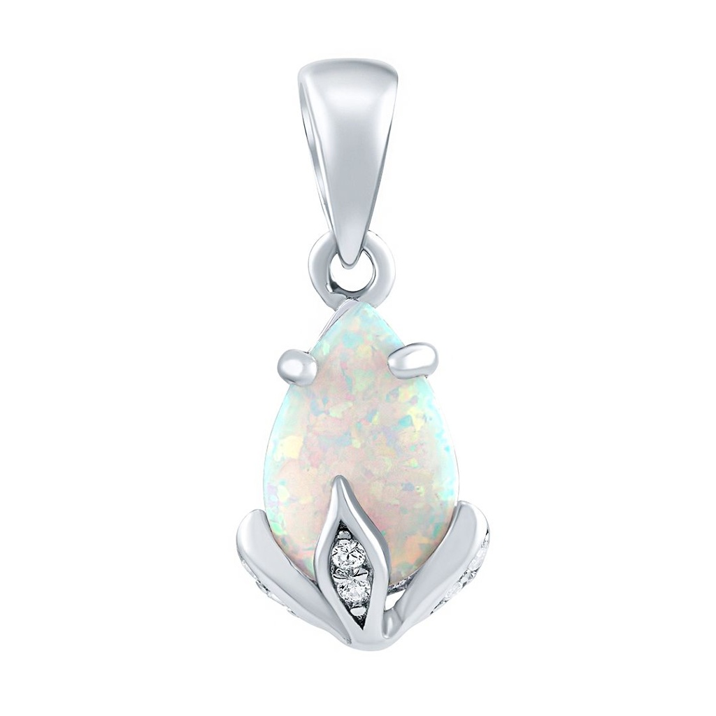 Stříbrný přívěsek Clarissa se bílým opálem a Brilliance Zirconia JJJ1267PW