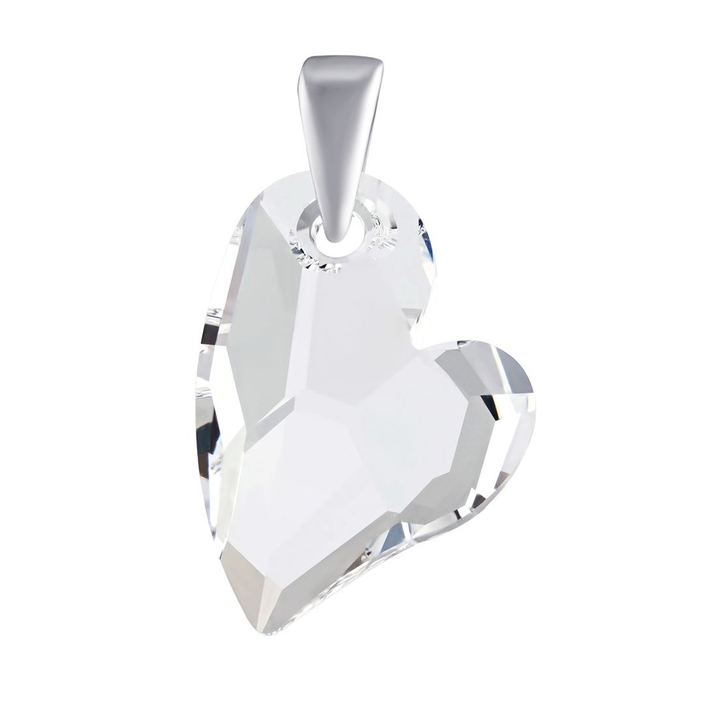 Stříbrný přívěsek Srdce Devoted 2 U 17mm čiré Swarovski® Elements LSW6261P17C