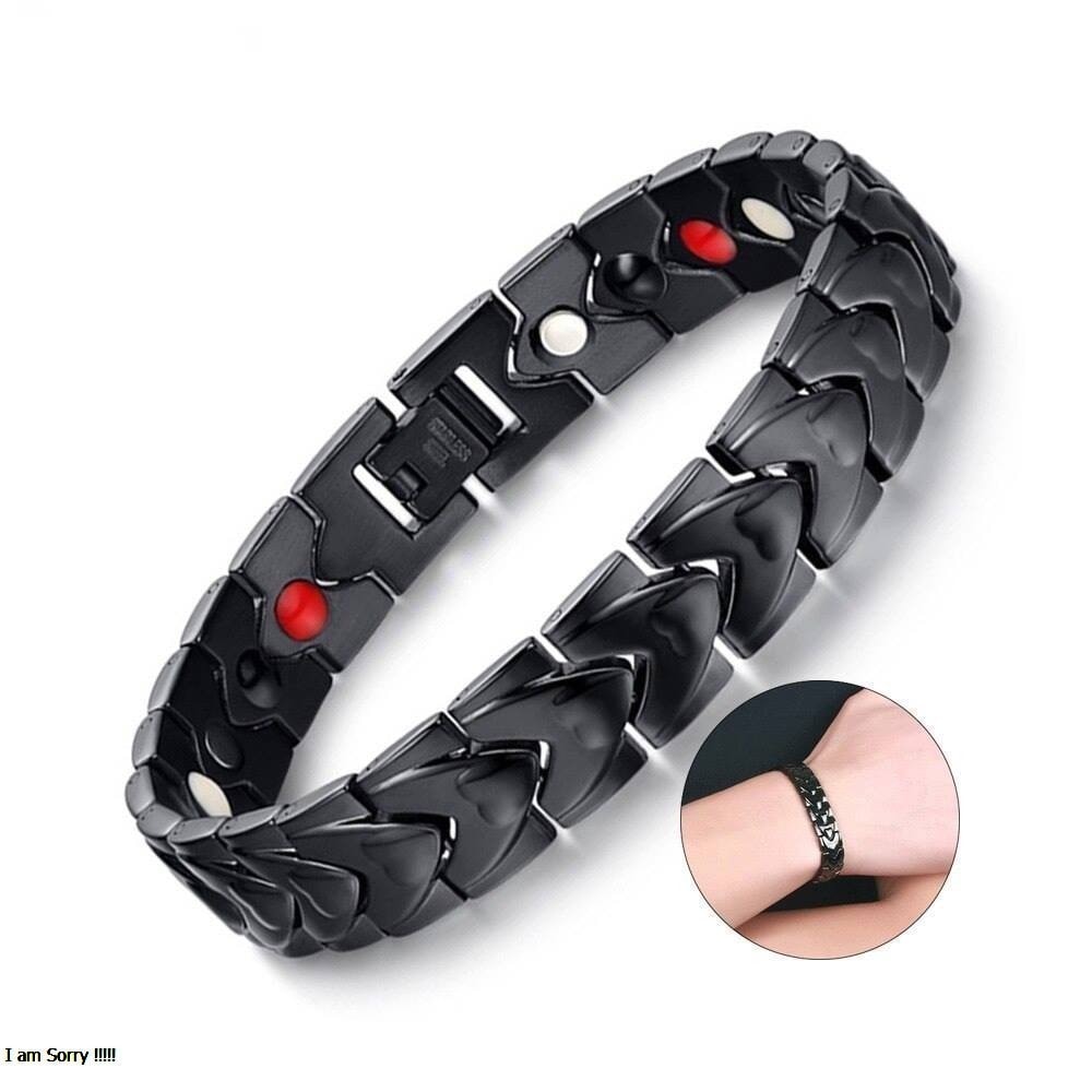 Náramek z chirurgické oceli Black Heart