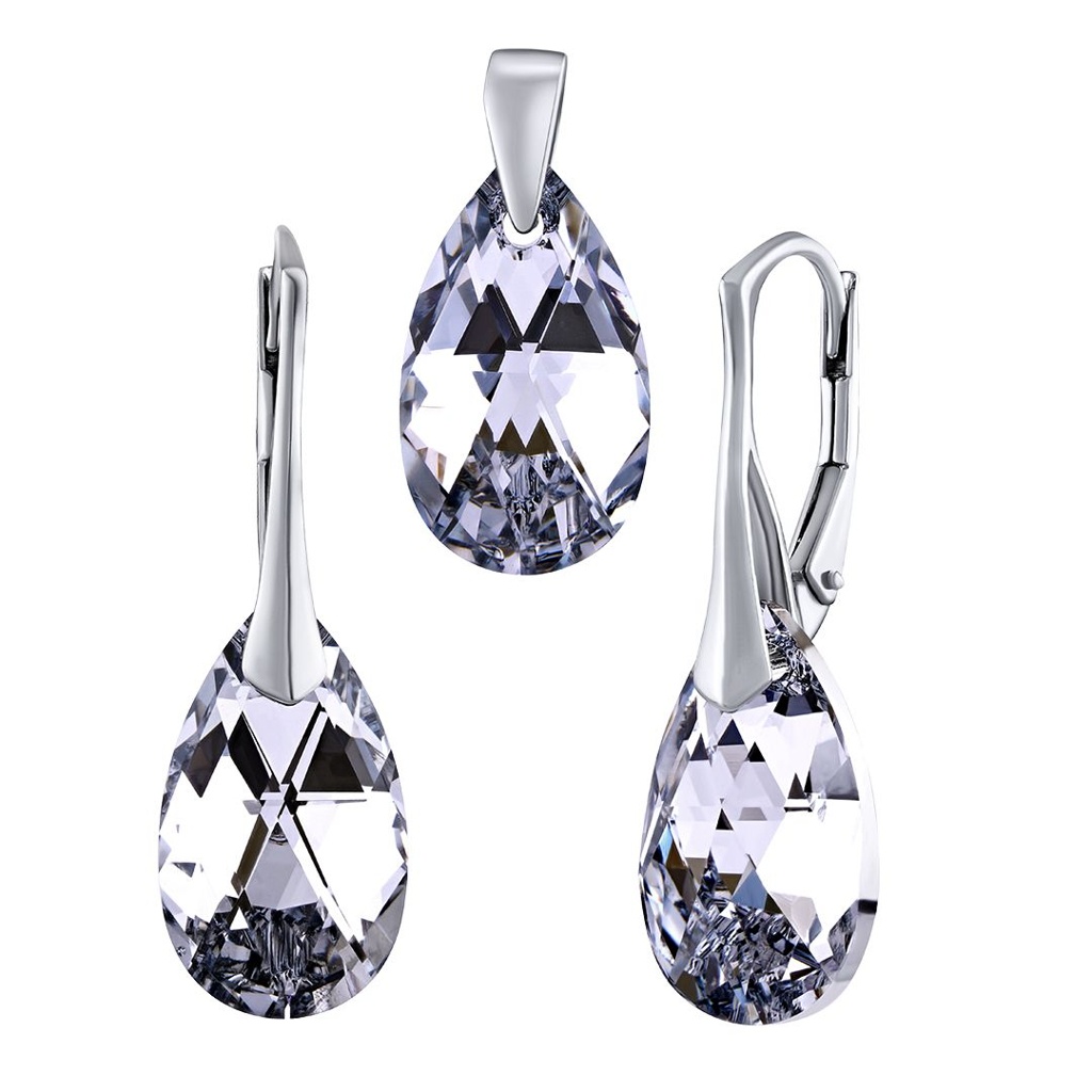Stříbrný set se Swarovski® Crystals kapka Argent