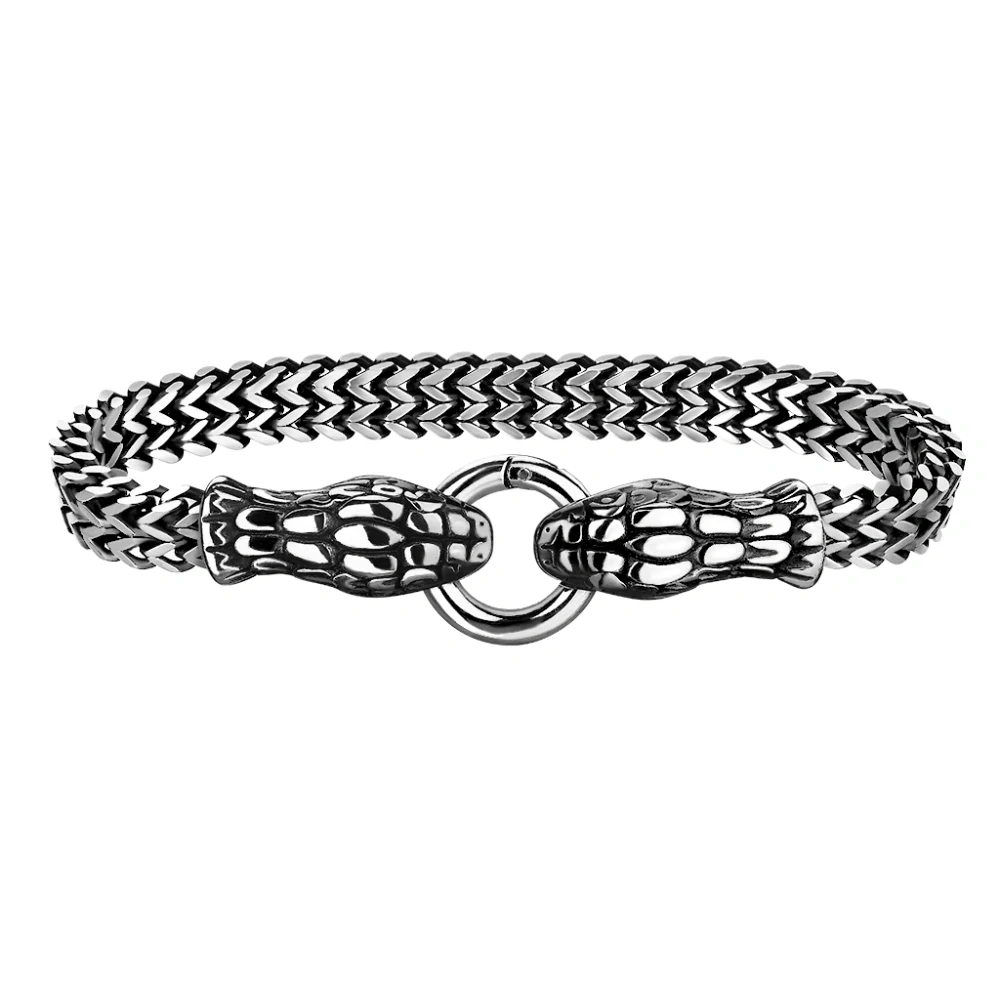 Náramek z chirurgické oceli With Snake Head Ends