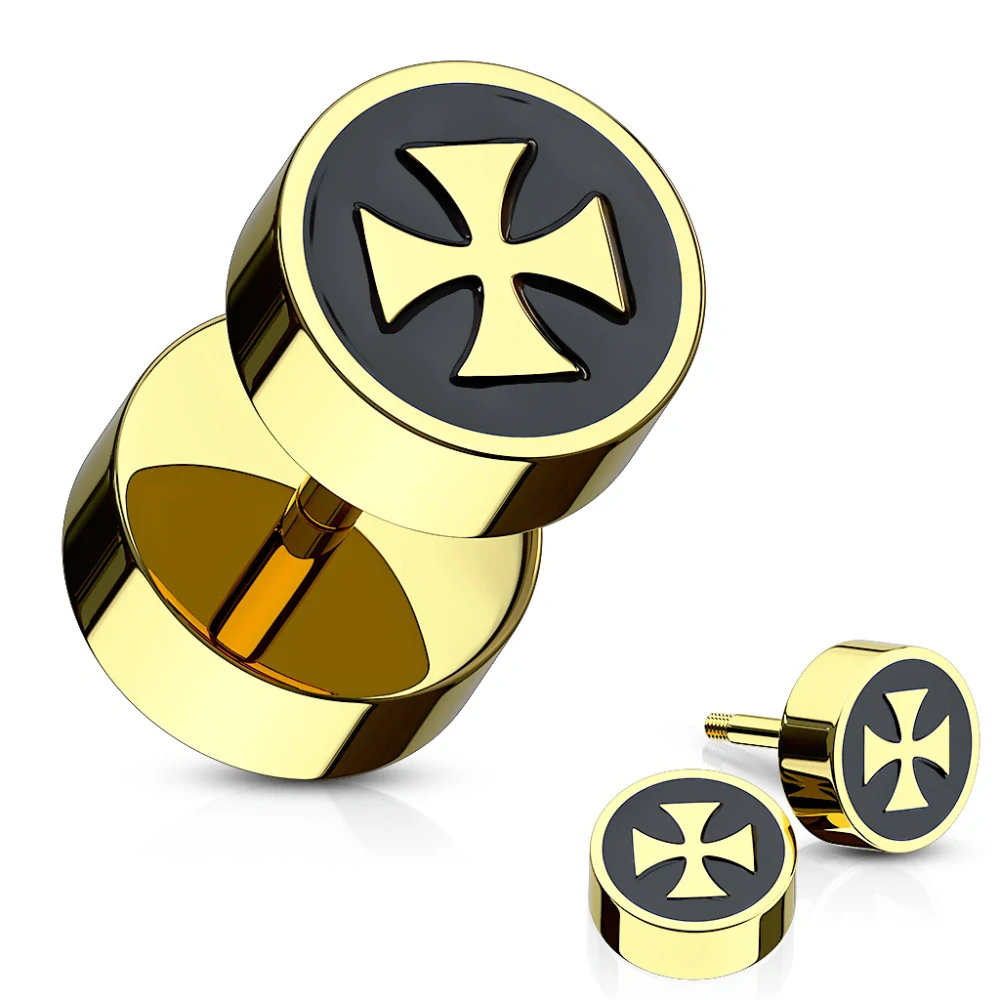 Piercing falešný plug Iron Cross