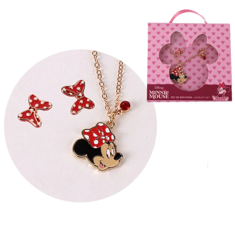 Dětská sada šperků Disney Minnie Mouse – náhrdelník s přívěskem a náušnice
