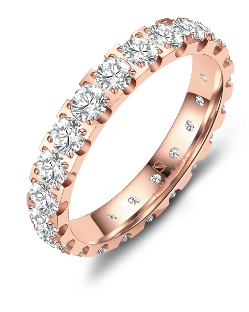 Luxusní ocelový prsten 🌍 Kolem světa – Rose Gold eternity