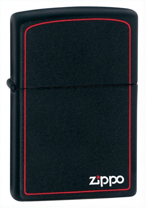 Benzínový zapalovač Zippo Black Matte with Zippo & Border 26117